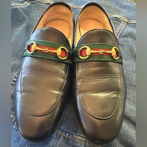 GUCCI Flat Slipons with Web/Horsebite